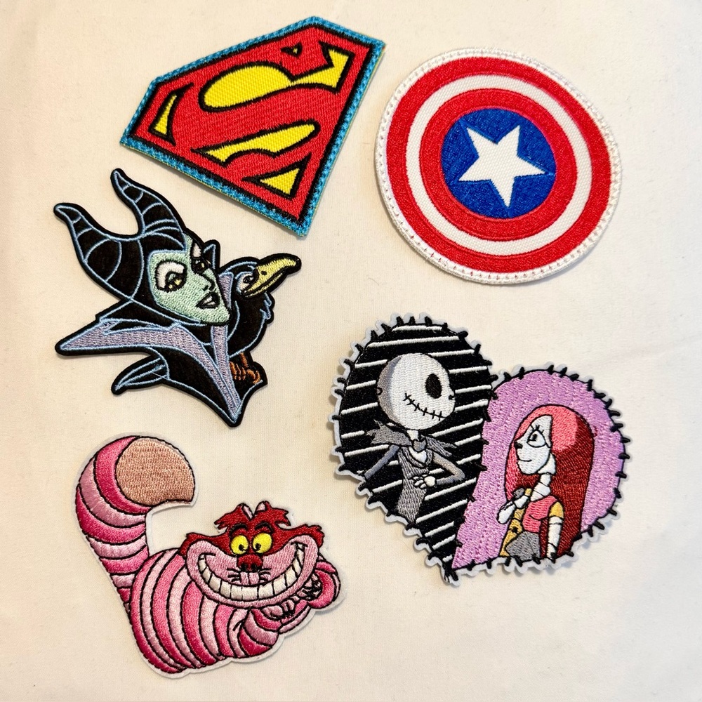 Pick One Colorful Embroidered Iron-On Pop Culture Patch (various styles)